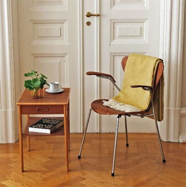 Klippan Chevron Luxus-Wolldecke Gelb