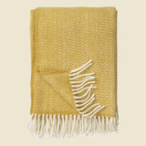 Klippan Chevron Luxus-Wolldecke Gelb