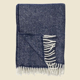 Klippan Chevron Luxus-Wolldecke Denim