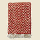 Klippan Chevron Luxus-Wolldecke Rubinrot