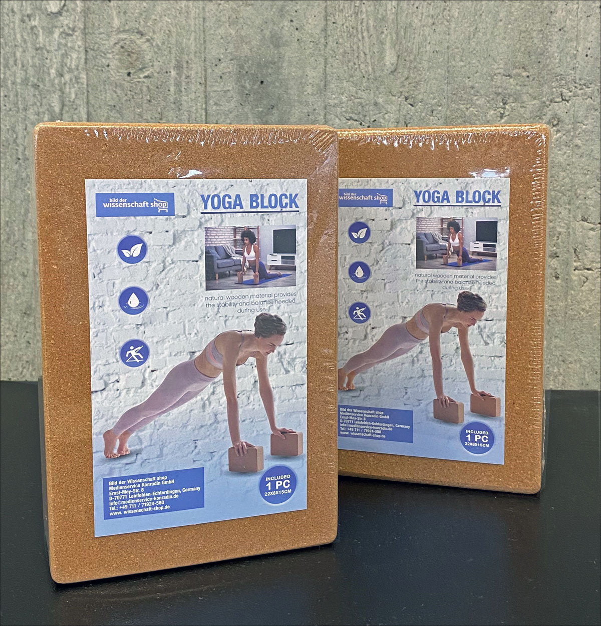 Kork Yoga-Blöcke. 2er Set